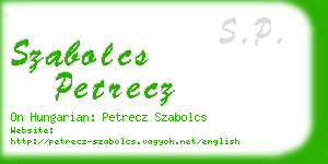 szabolcs petrecz business card